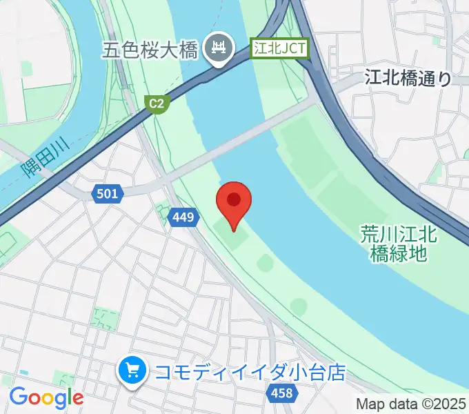 江北橋緑地右岸球技場の地図