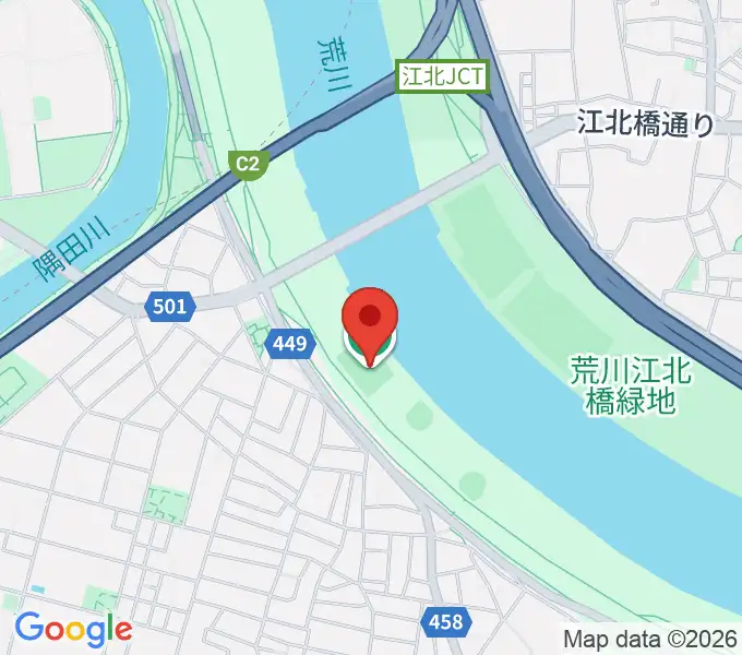 江北橋緑地右岸球技場の地図
