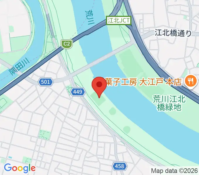 江北橋緑地右岸球技場の地図