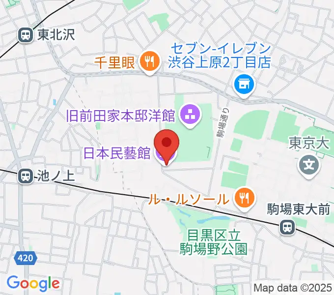 日本民藝館の地図