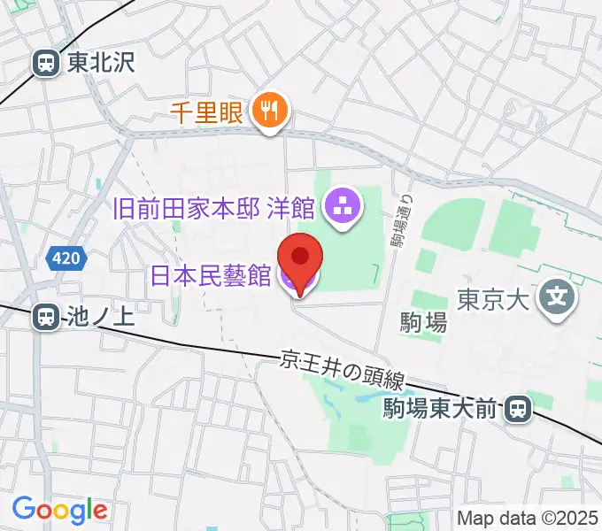 日本民藝館の地図