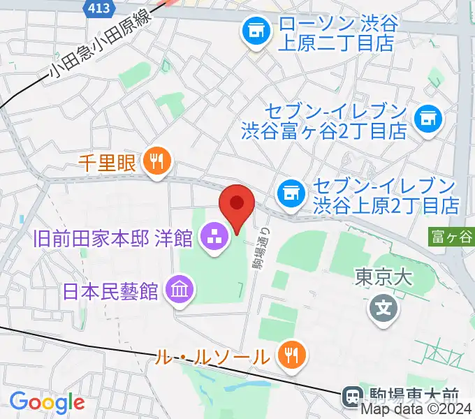 日本近代文学館の地図