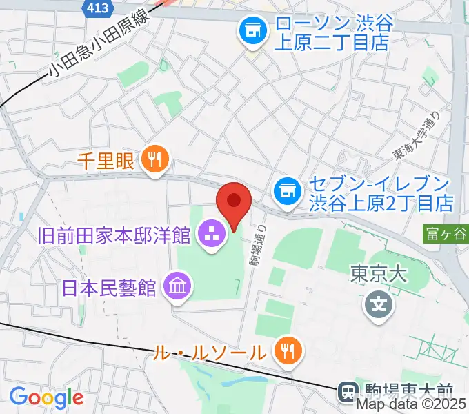 日本近代文学館の地図