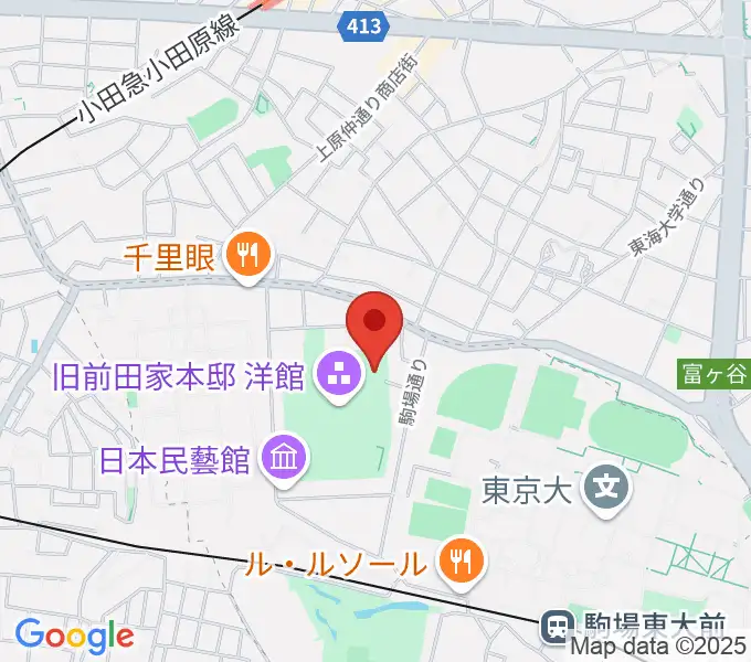 日本近代文学館の地図