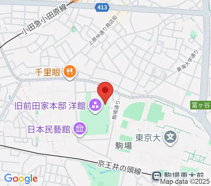 日本近代文学館の地図