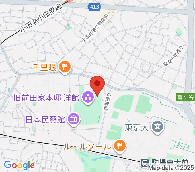 日本近代文学館の地図