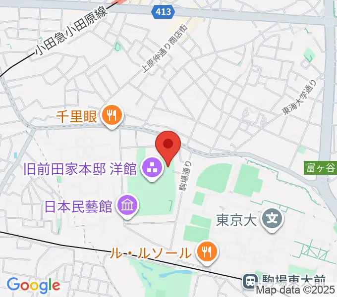 日本近代文学館の地図