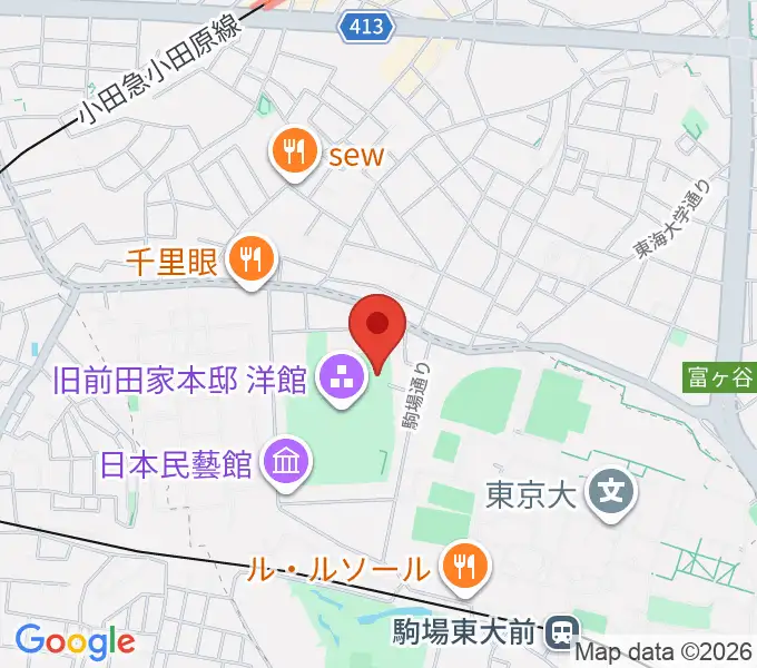 日本近代文学館の地図