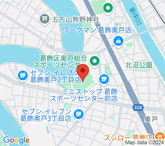 奥戸総合スポーツセンター陸上競技場の地図