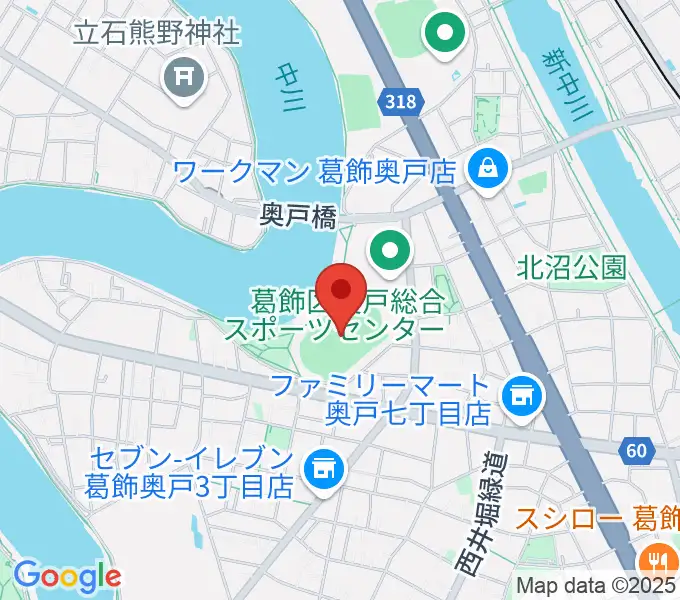 奥戸総合スポーツセンター陸上競技場の地図