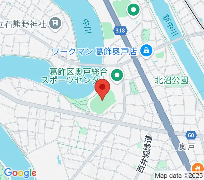 奥戸総合スポーツセンター陸上競技場の地図