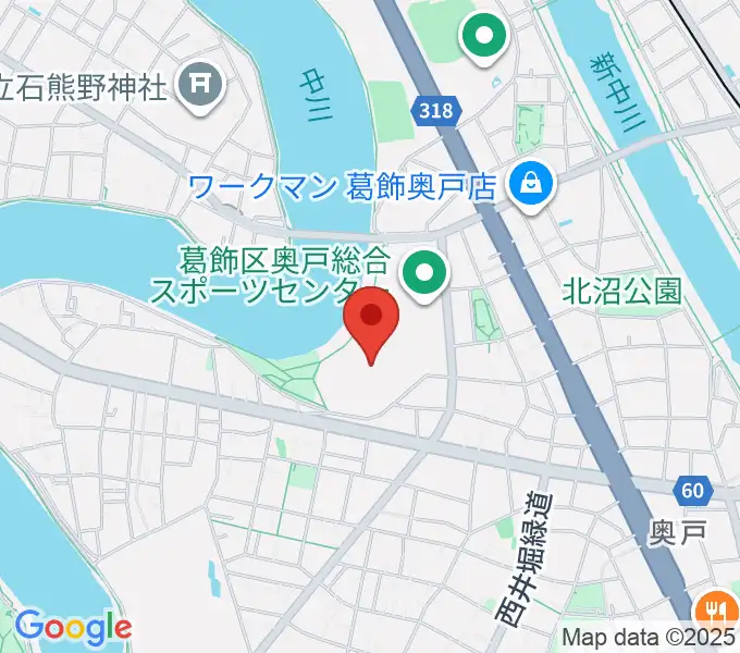 奥戸総合スポーツセンター陸上競技場の地図