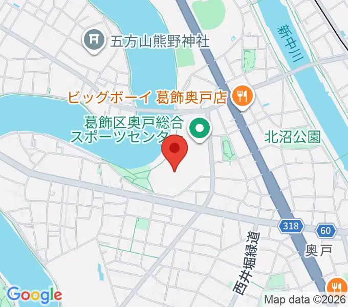 奥戸総合スポーツセンター陸上競技場の地図