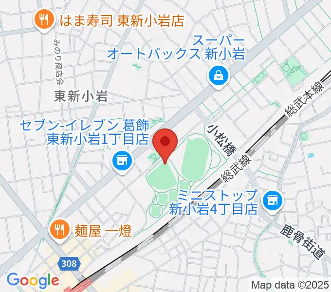 東新小岩運動場 野球場の地図