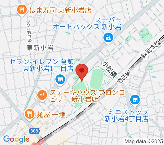 東新小岩運動場 野球場の地図