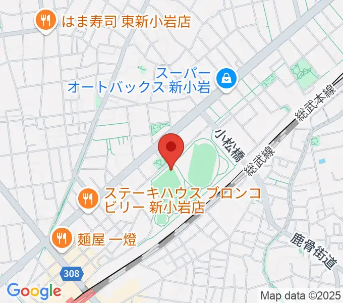 東新小岩運動場 野球場の地図