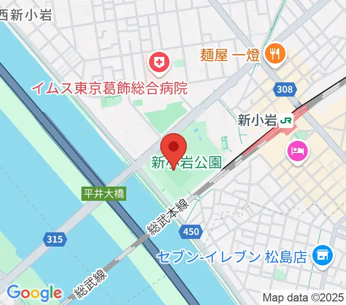 新小岩公園野球場の地図