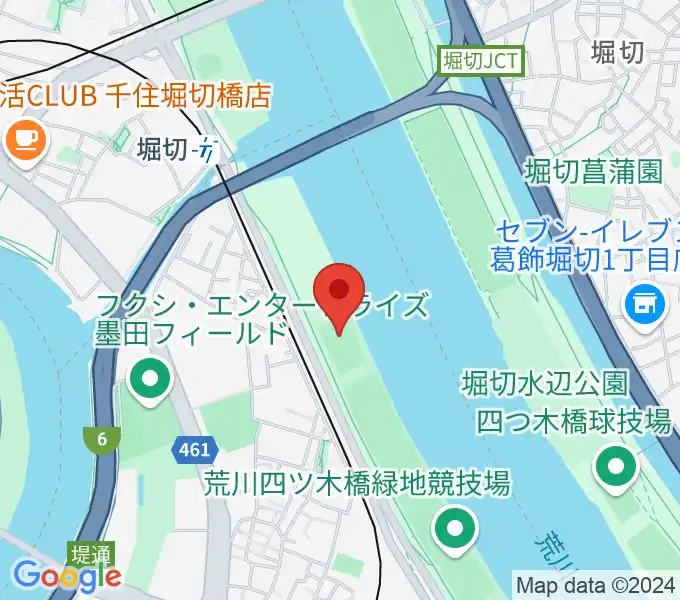 鐘淵球技場の地図