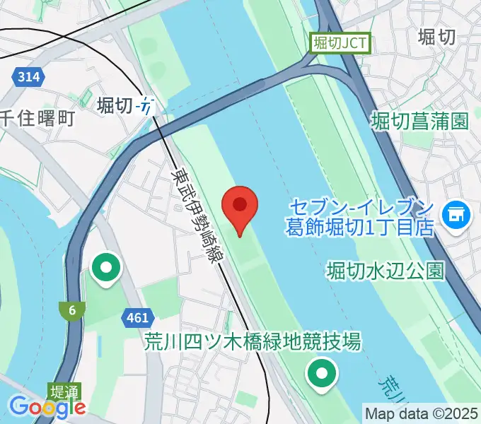 鐘淵球技場の地図