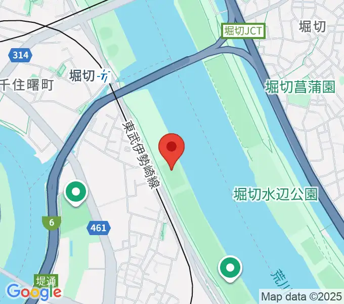 鐘淵球技場の地図