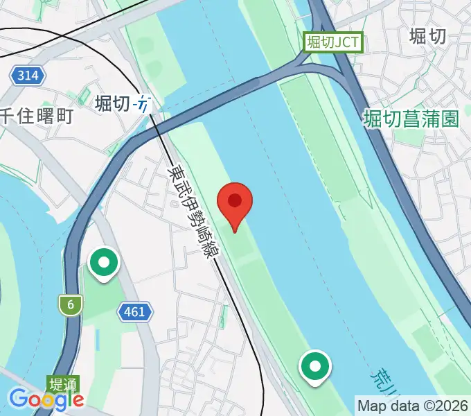 鐘淵球技場の地図