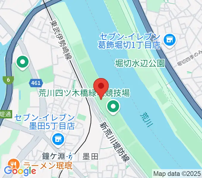 荒川四ツ木橋緑地野球場の地図