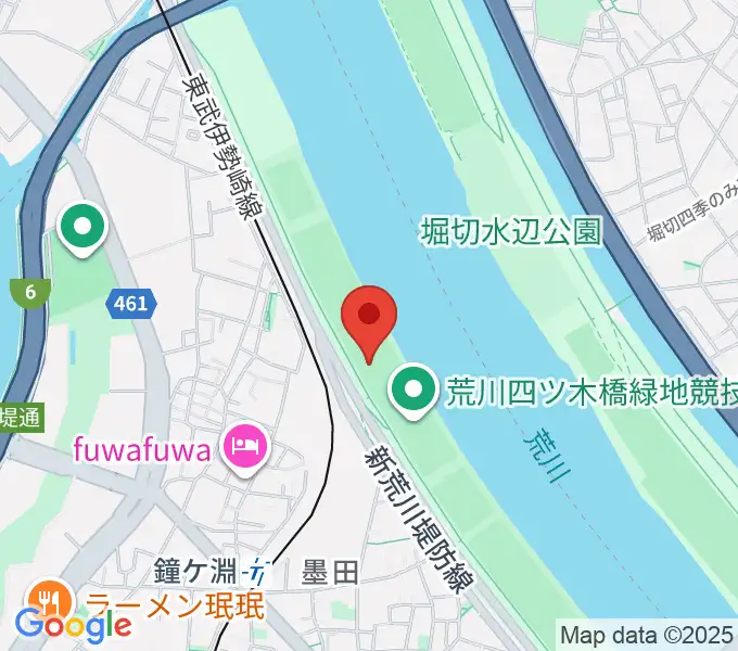 荒川四ツ木橋緑地野球場の地図