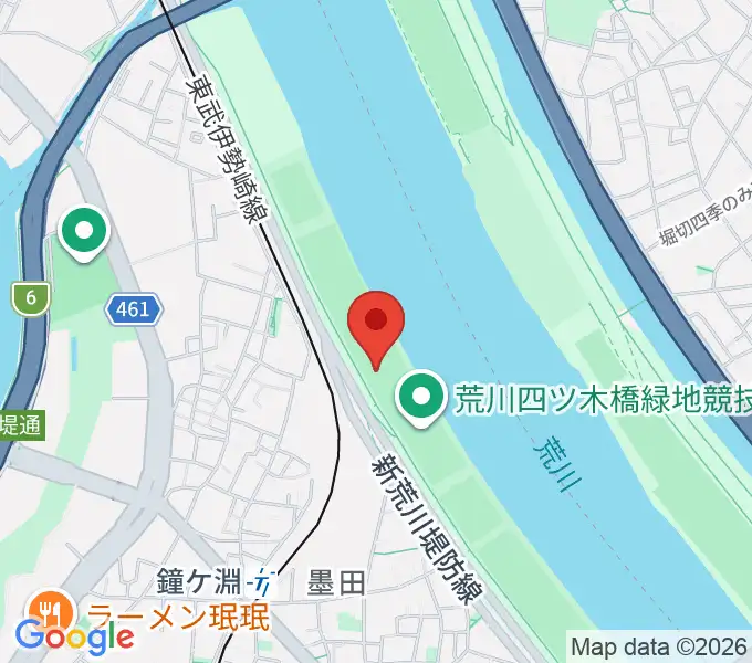 荒川四ツ木橋緑地野球場の地図