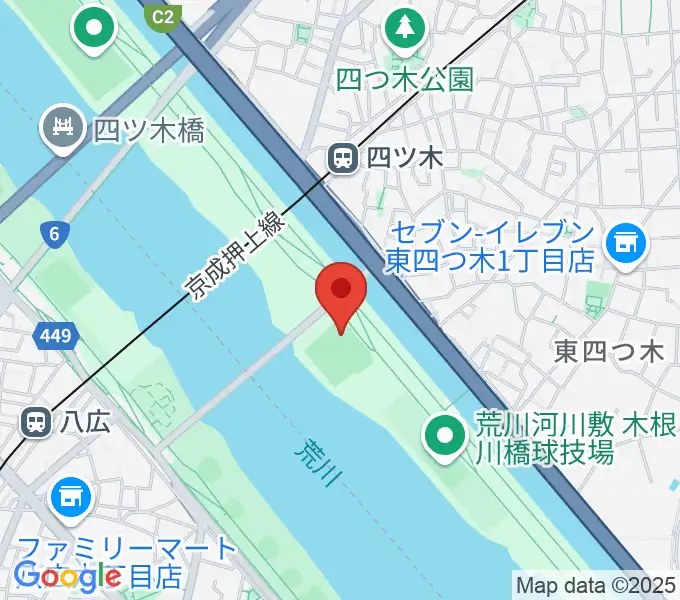 木根川橋野球場の地図