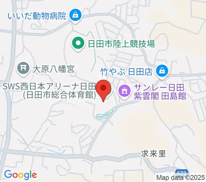 SWS西日本アリーナ日田の地図