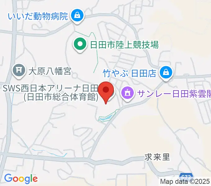 SWS西日本アリーナ日田の地図