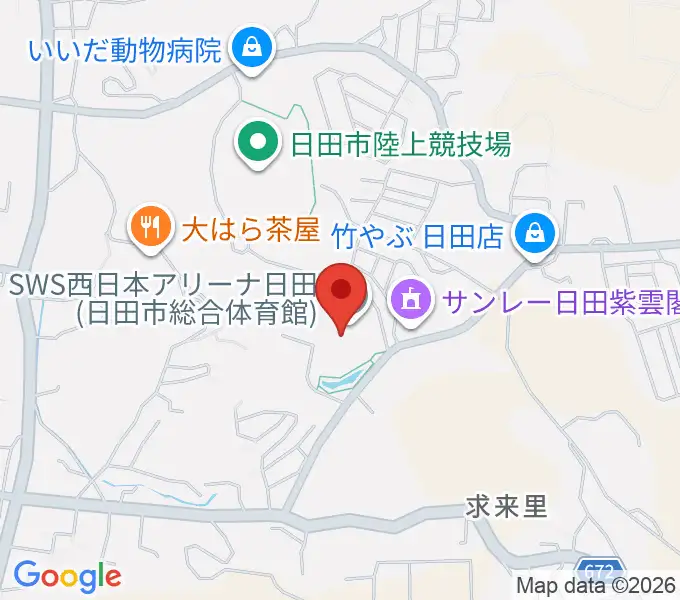 SWS西日本アリーナ日田の地図