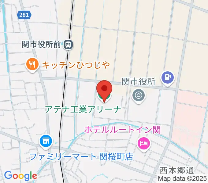 アテナ工業アリーナの地図