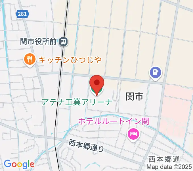 アテナ工業アリーナの地図