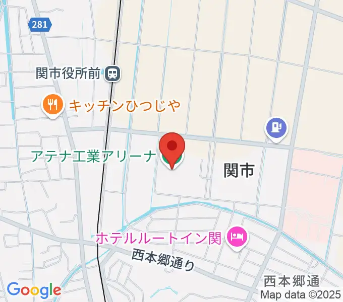 アテナ工業アリーナの地図