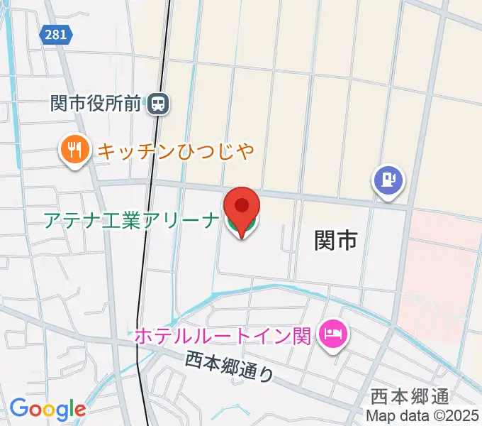 アテナ工業アリーナの地図