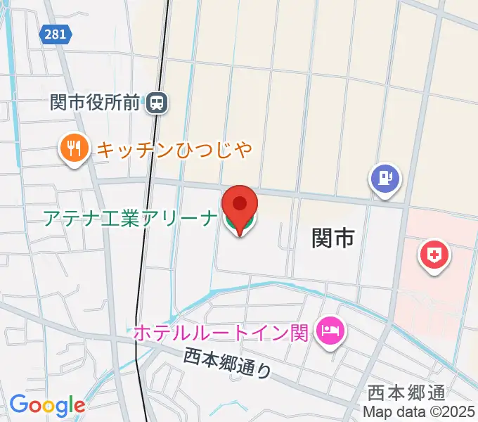 アテナ工業アリーナの地図