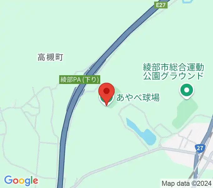 あやべ・日東精工スタジアムの地図