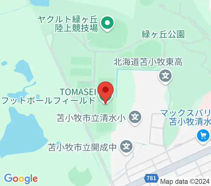 TOMASEIフットボールフィールドの地図