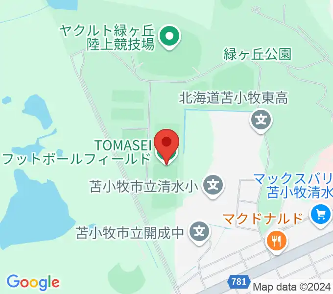 TOMASEIフットボールフィールドの地図