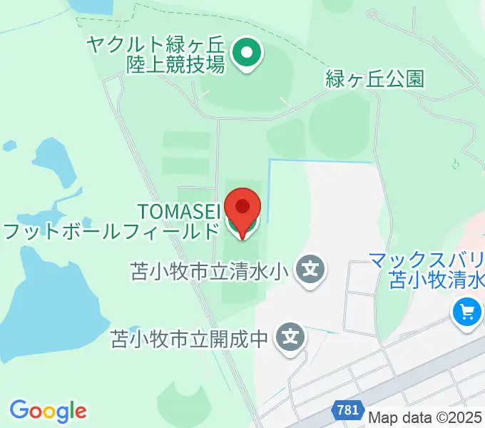 TOMASEIフットボールフィールドの地図