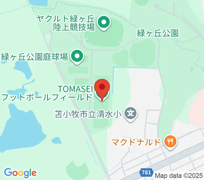 TOMASEIフットボールフィールドの地図