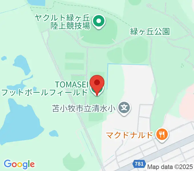 TOMASEIフットボールフィールドの地図