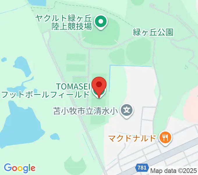 TOMASEIフットボールフィールドの地図