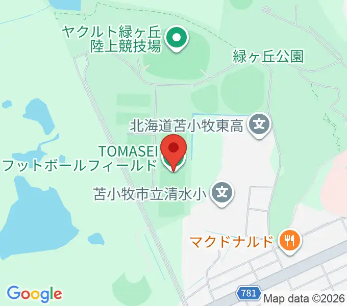 TOMASEIフットボールフィールドの地図