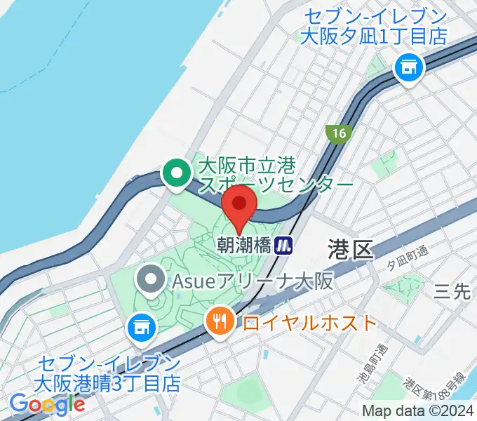 Asue大阪プールの地図