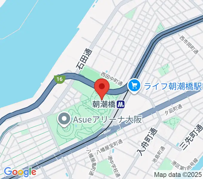 Asue大阪プールの地図