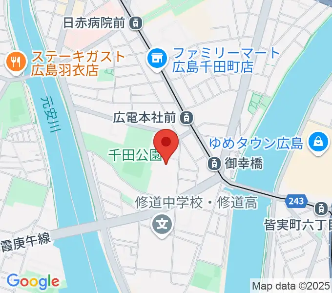 コジマホールディングス中区スポーツセンターの地図