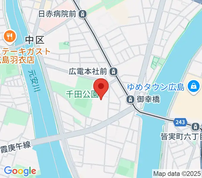 コジマホールディングス中区スポーツセンターの地図