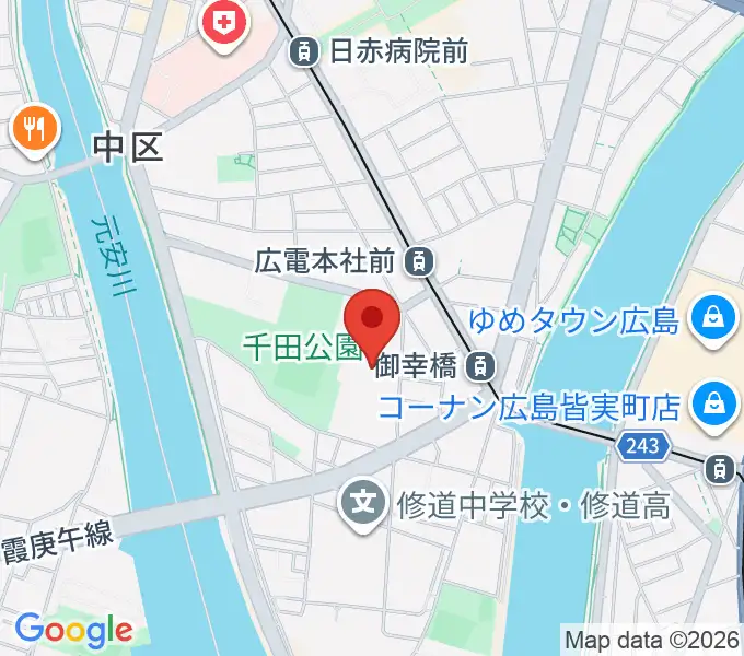 コジマホールディングス中区スポーツセンターの地図